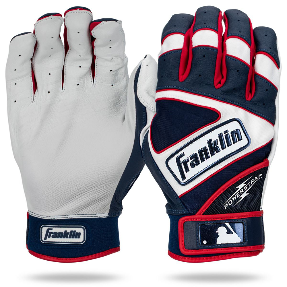 Baseball-Schlägerhandschuhe Franklin Powerstrap® - Navy/Rot XL